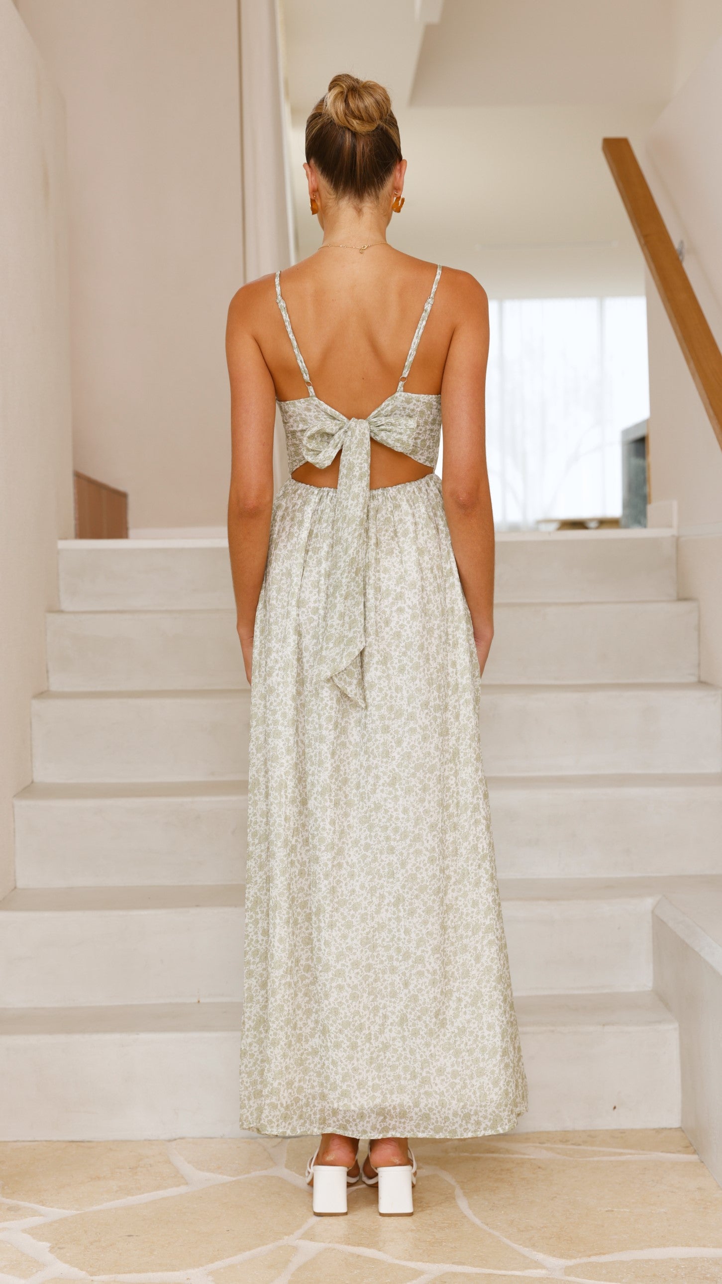 Azura Maxi Dress - Green Floral Print Summer Dress for Women | Beach Vacation, Garden Party & Casual Outfit