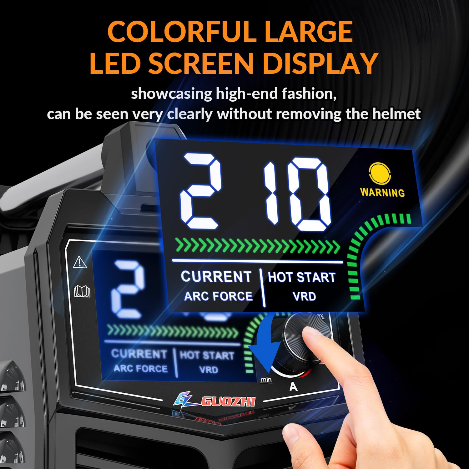 GZ GUOZHI 210Amp IGBT Inverter Welding Machine with Large LED Display - Dual Voltage 110V/220V, Portable MMA ARC Stick Welder with Hot Start - Ideal for Home DIY, Metal Fabrication, and Automotive Repairs