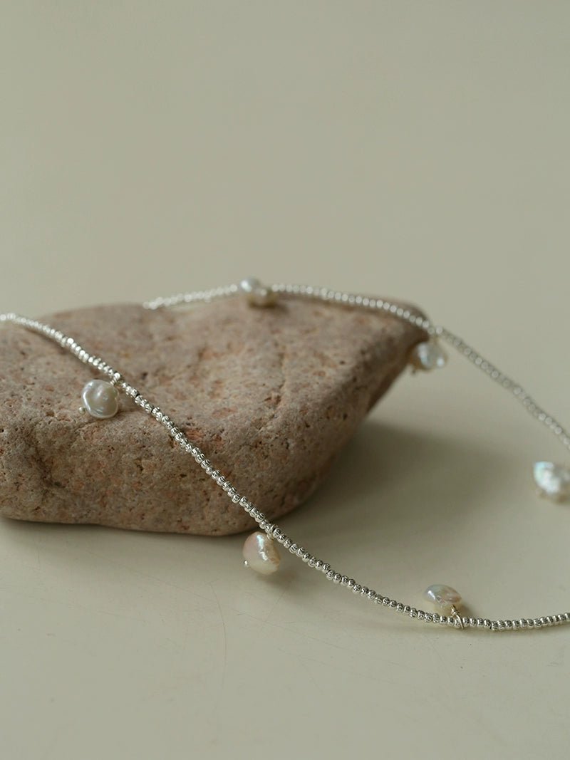 Elegant Natural Silver Beads and Pearl Pendant Necklace for Women - Handmade Jewelry Gift for Wedding, Anniversary & Special Occasions