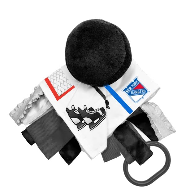 **New York Rangers NHL Baby Sensory Toy - Soft Crinkle Learning Lovey with Stroller Clip | Safe, BPA-Free (10