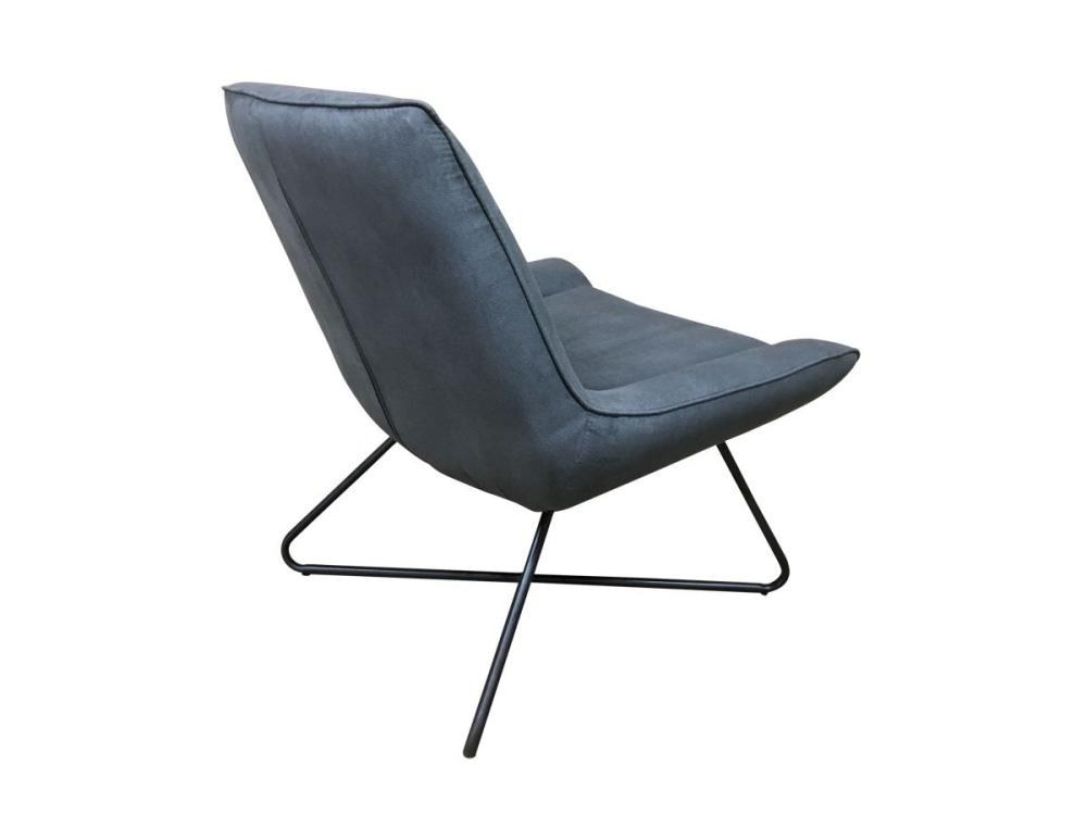 6IXTY Swing Modern Scandinavian Accent Lounge Chair - Charcoal Gray Mid-Century Inspired Armchair for Living Room, Bedroom & Office (Perfect for Relaxing, Reading & Small Spaces)