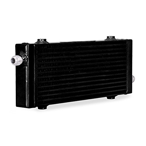 Mishimoto Universal Cross Flow Bar & Plate Oil Cooler - Medium Size, Black - Performance Engine Cooling for Cars, Trucks & Motorcycles