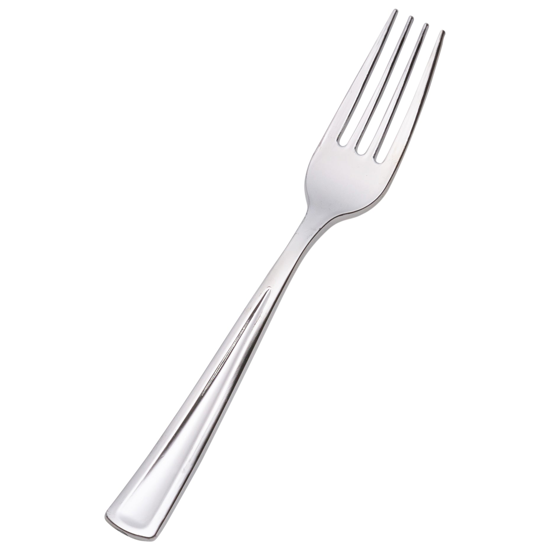 Disposable Shiny Metallic Silver Flatware Set - Elegant Polished Cutlery for Parties, Weddings & Special Events