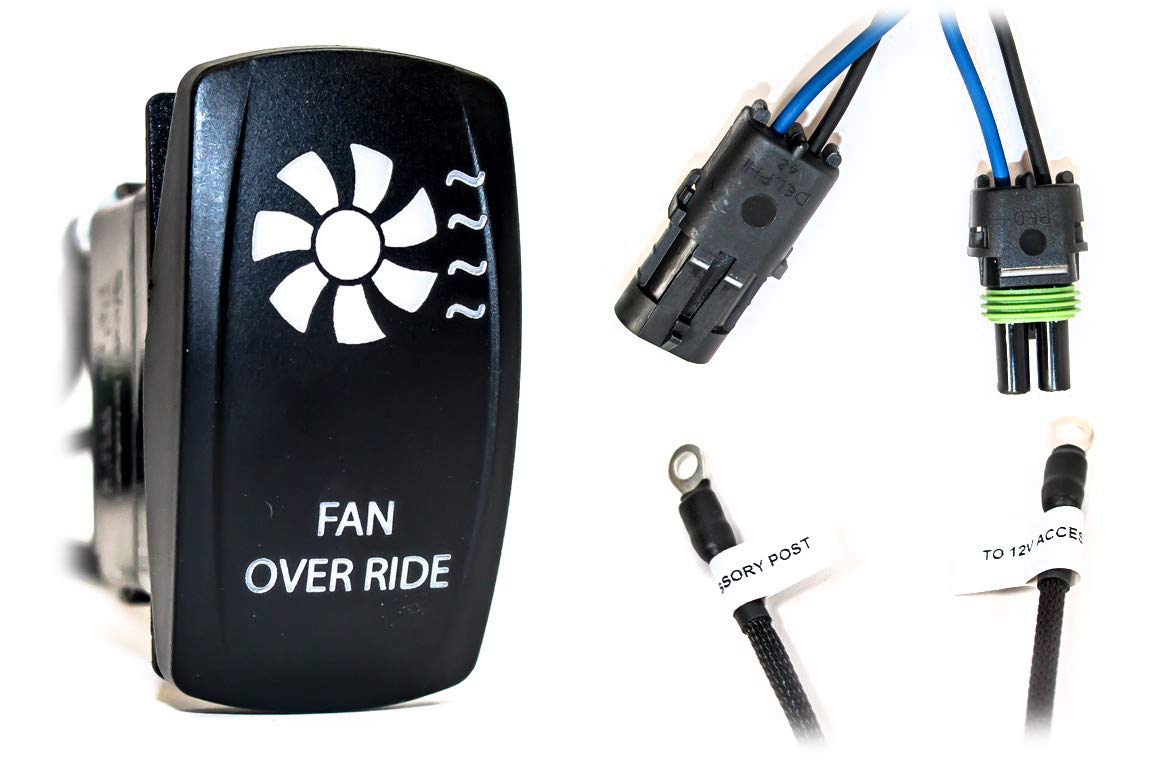 Polaris RZR Plug & Play Backlit LED Fan Over Ride Kit - UTV INC - High Performance Cooling System for Off-Road Adventures & Night Riding