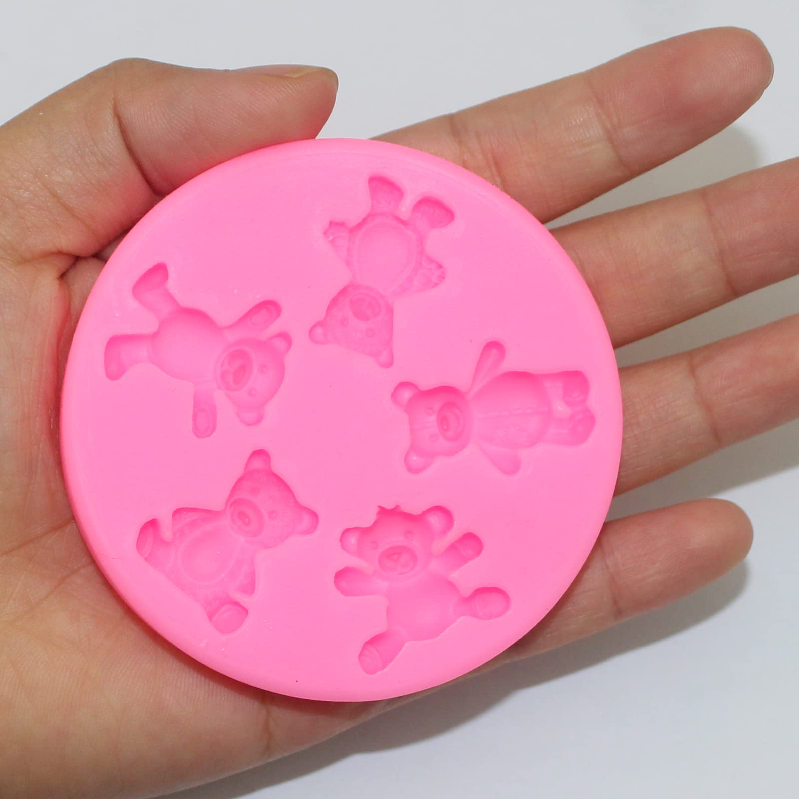 5-Piece Bear Silicone Mold Set - Valentine's Day Chocolate & Fondant Molds for Candy, Gum Paste, Polymer Clay - Perfect for Cake Decorating, DIY Crafts & Baking Gifts