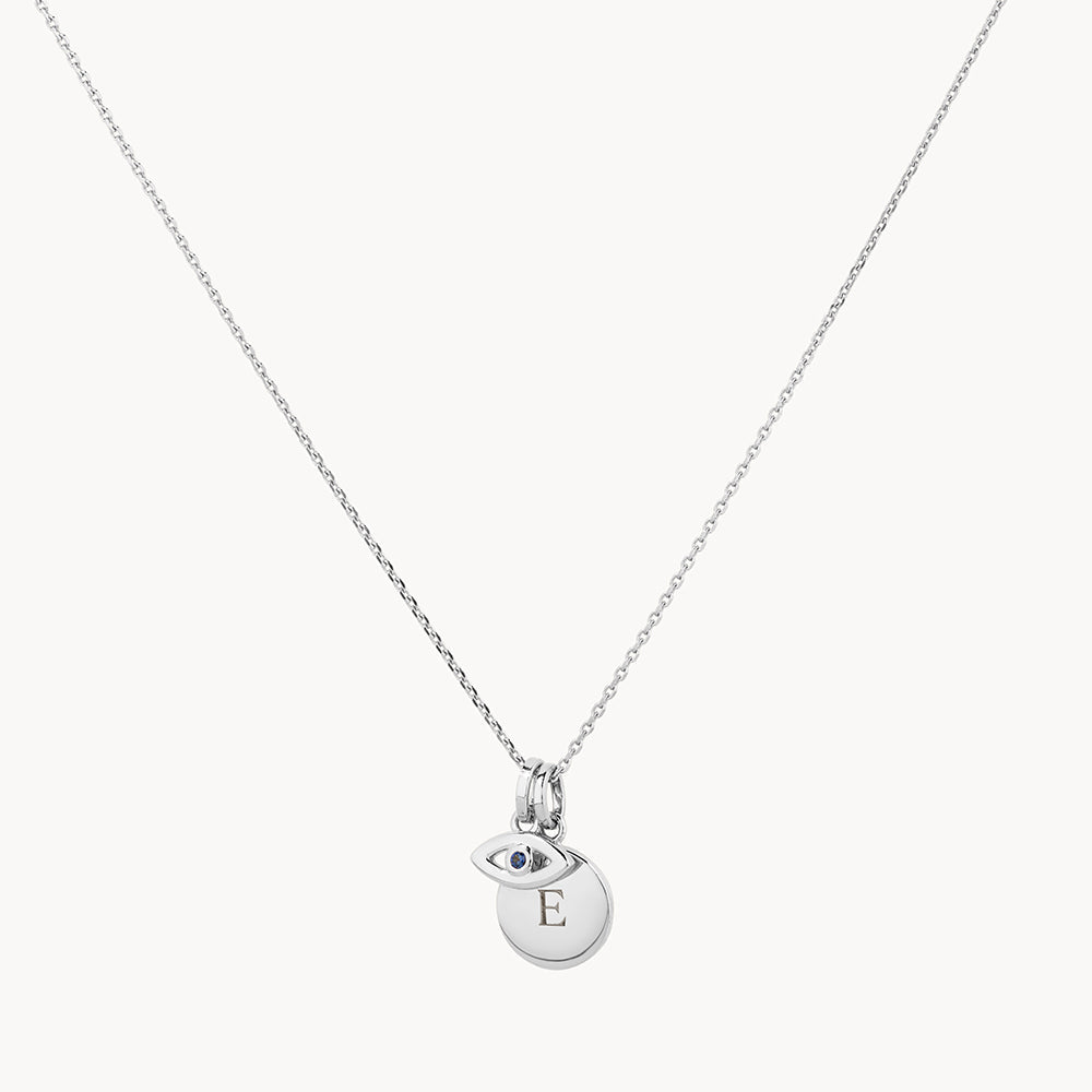 Personalized Evil Eye Necklace in Sterling Silver - Protection Jewelry for Women, Gift for Her, Birthday & Anniversary Present