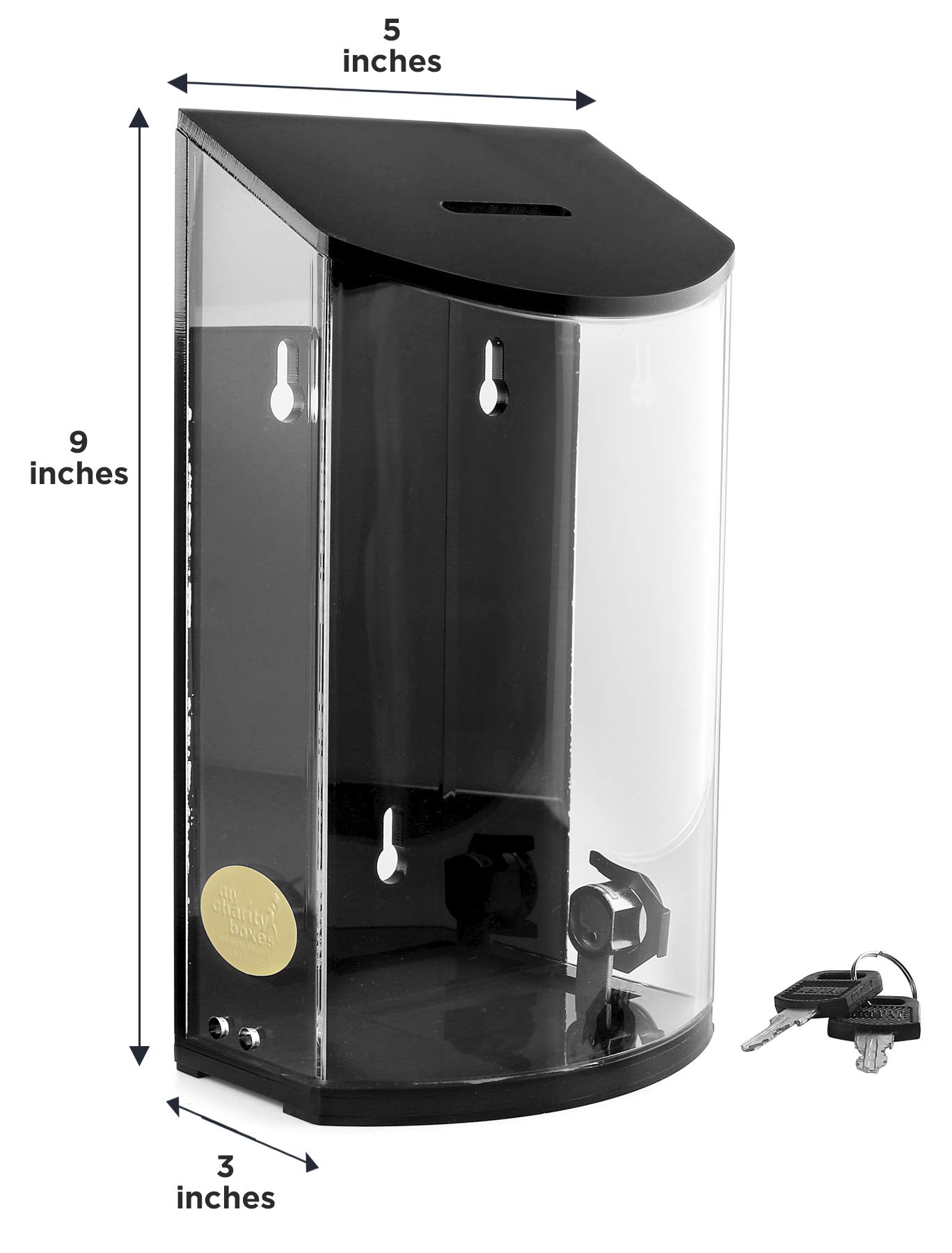 Black Acrylic Donation Box for Charity - Kupat Tzedakah Collection