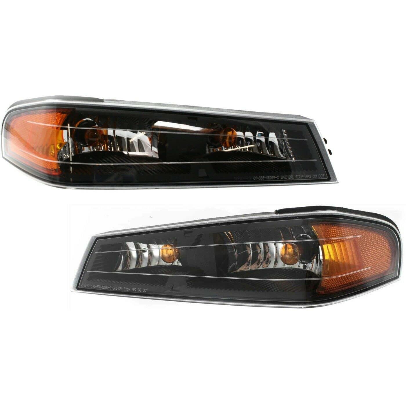 Smoked Side Marker Parking Turn Signal Corner Lights Pair Set - Compatible with 19328955, 19328954, 10824435 - Perfect for Car Customization & Nighttime Safety