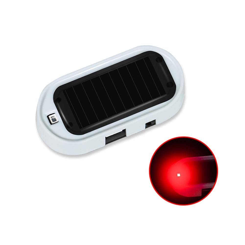 Solar Powered Car Alarm Light - Anti-Theft LED Flashing Security Light with USB Port | Dummy Warning Light for Vehicle Protection | Waterproof Strobe Light for Cars, Trucks & RVs | Perfect for Parking Lots, Driveways & Nighttime Security