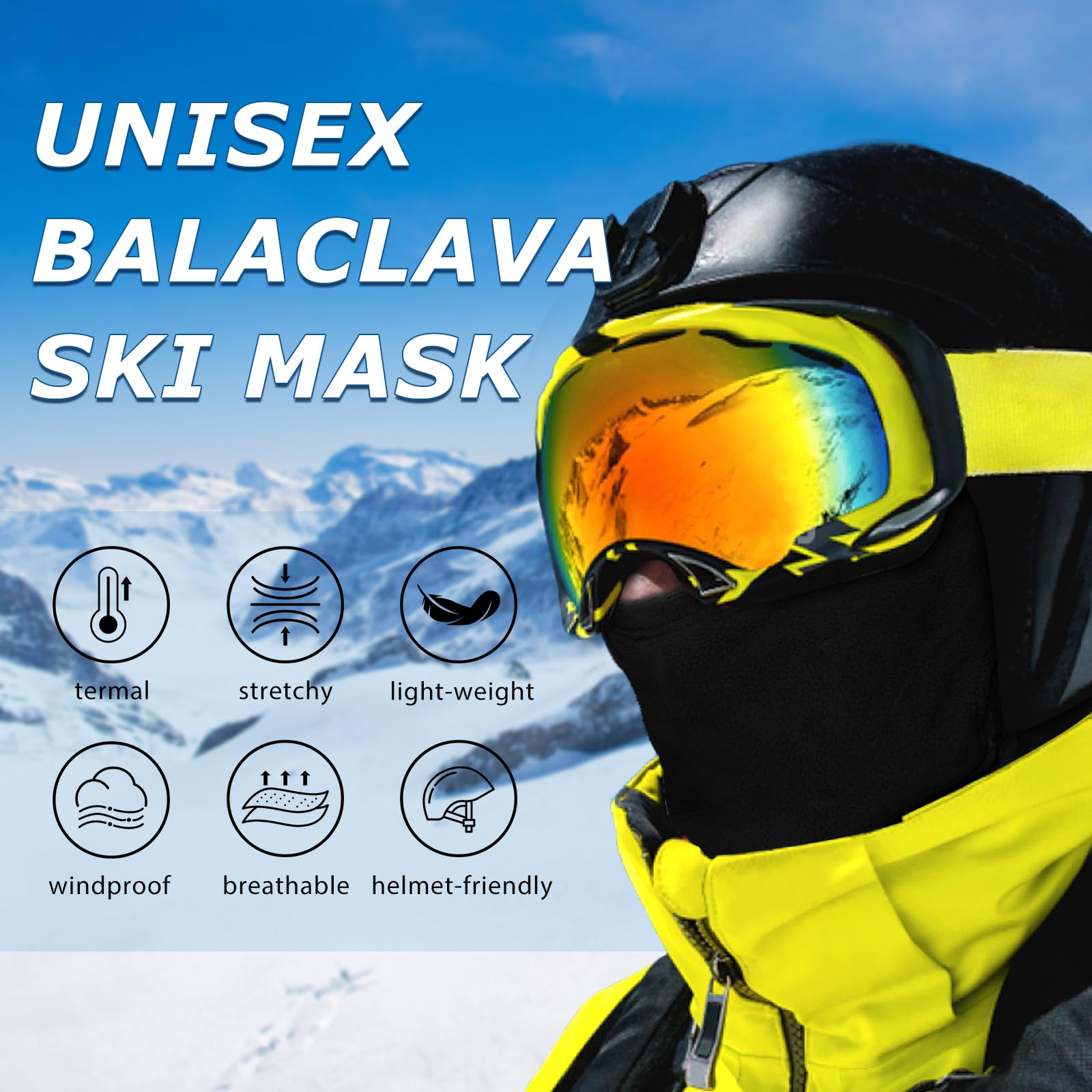 Warm Windproof Fleece Balaclava Ski Mask for Men & Women - Lightweight Winter Face Cover for Skiing, Snowboarding, Cycling & Outdoor Activities | Cold Weather Protection for Hiking, Motorcycling & Snow Sports