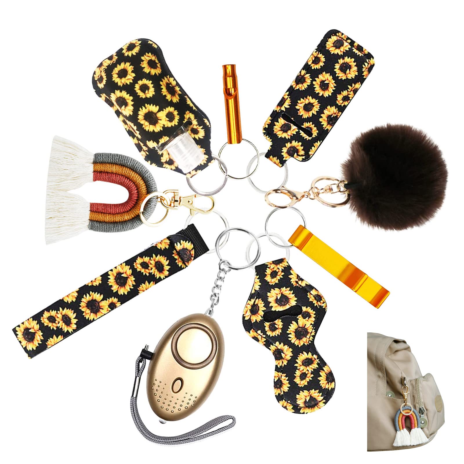 Personal Safety Alarm Keychain Set for Women - Stylish Wristlet & Lipstick Holder Keychain Accessories | Perfect for Everyday Carry, Night Out Safety, and Gift Giving