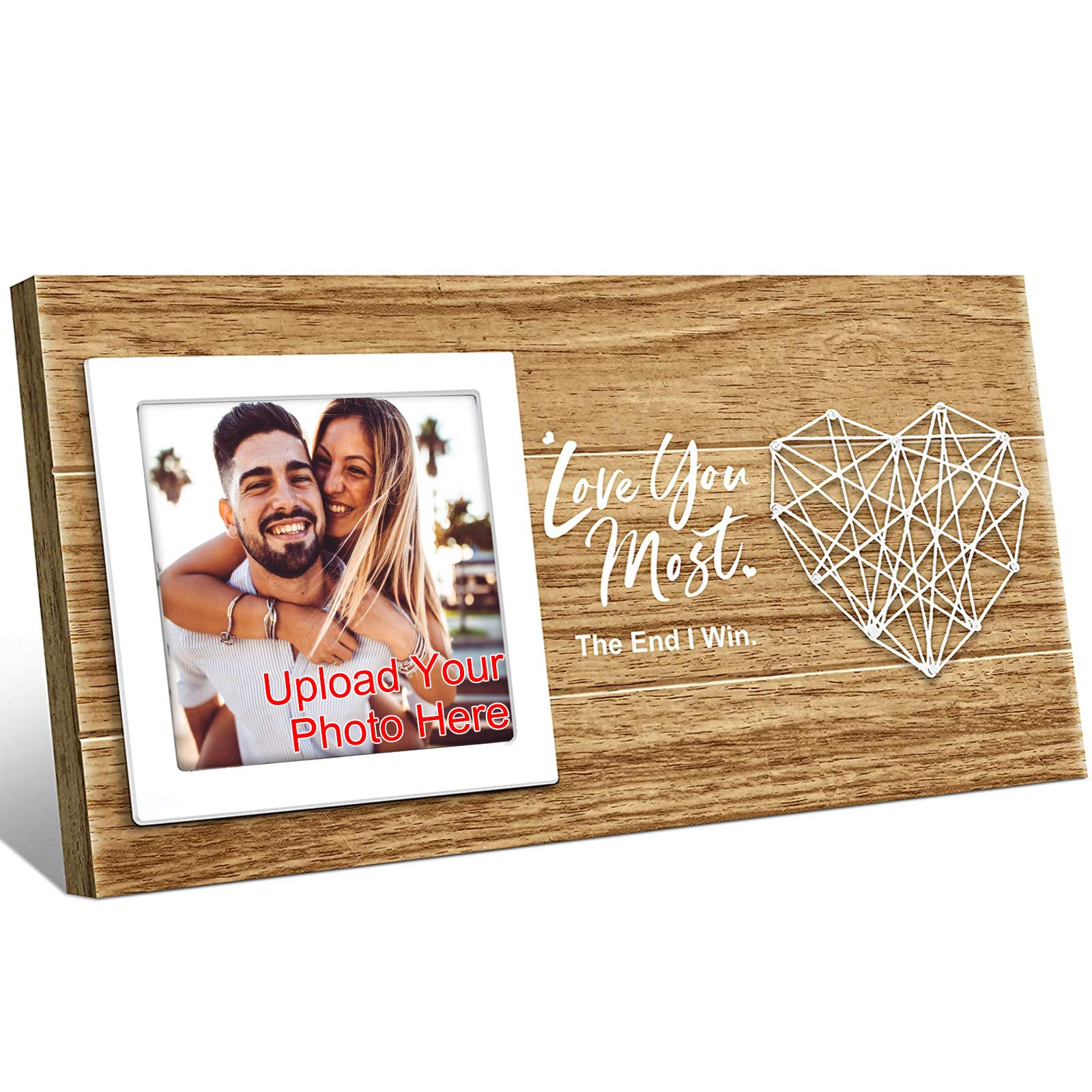 Custom Personalized Picture Photo Frames - Unique Couples Gifts for Valentine's Day, Anniversary & Birthday - Wall & Table Decor for Home, Office & Wedding