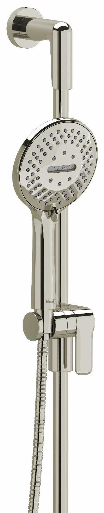3-Function Handheld Shower Head with 37-Inch Adjustable Slide Bar - Polished Nickel Finish (4839PN) by RIOBEL - Perfect for Bathroom Renovation & Spa-Like Shower Experience