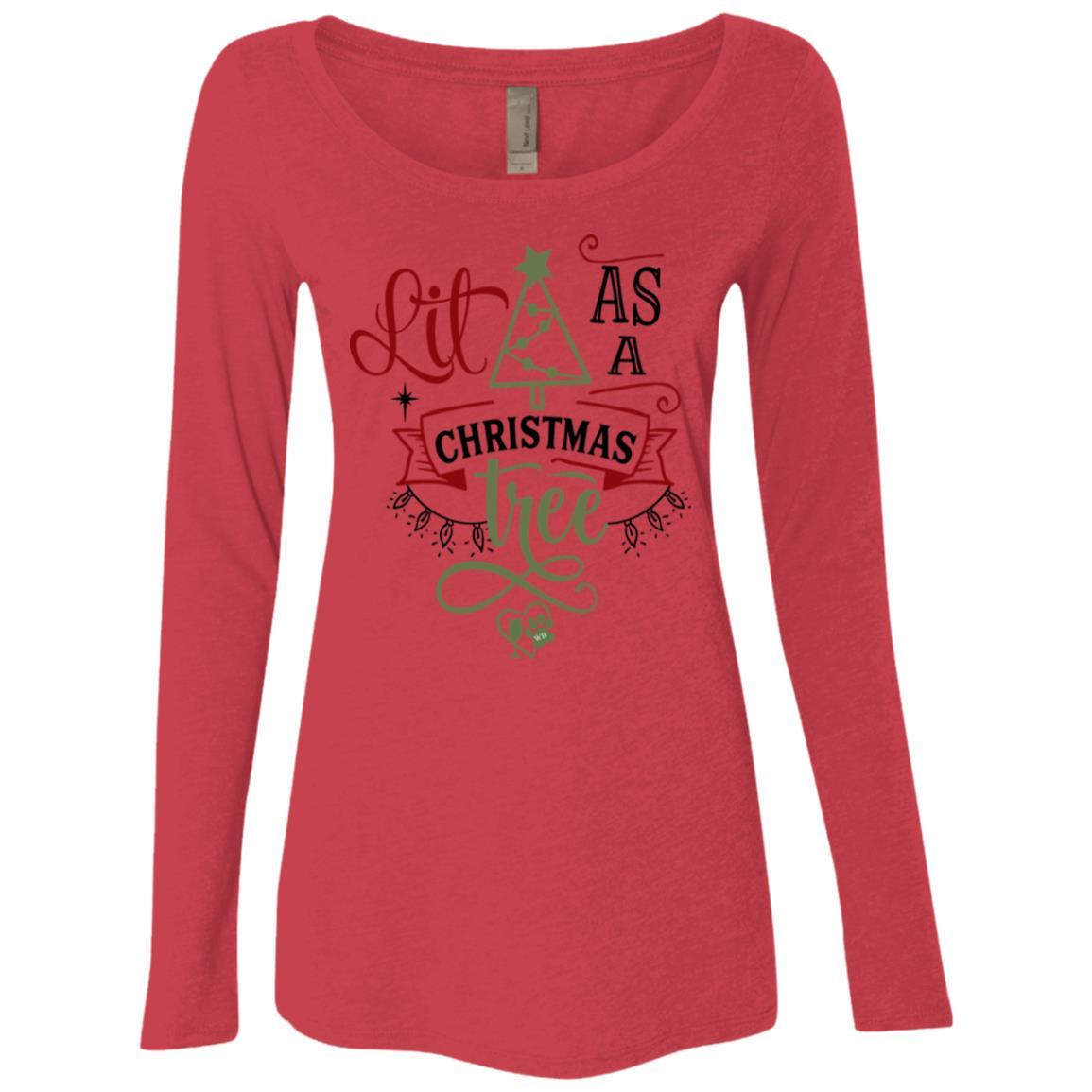 WineyBitches.Co Women's Long Sleeve Scoop Neck Tri-Blend T-Shirt - Soft & Comfortable for Casual Wear, Lounging, and Everyday Outfits