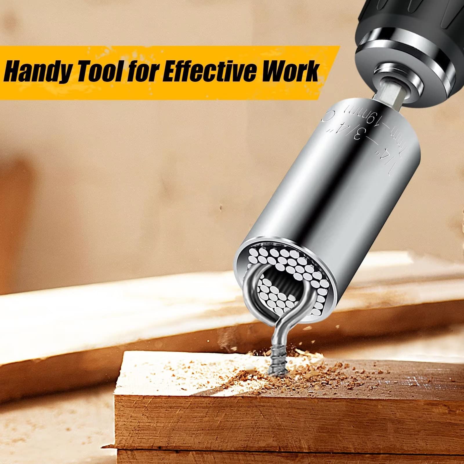 Valentine's Day Gifts for Men - Universal Socket Tool Set with Power Drill Adapter (7-19mm) - Perfect for DIY Projects, Car Repairs & Handyman Gifts - Birthday & Father's Day Present Ideas