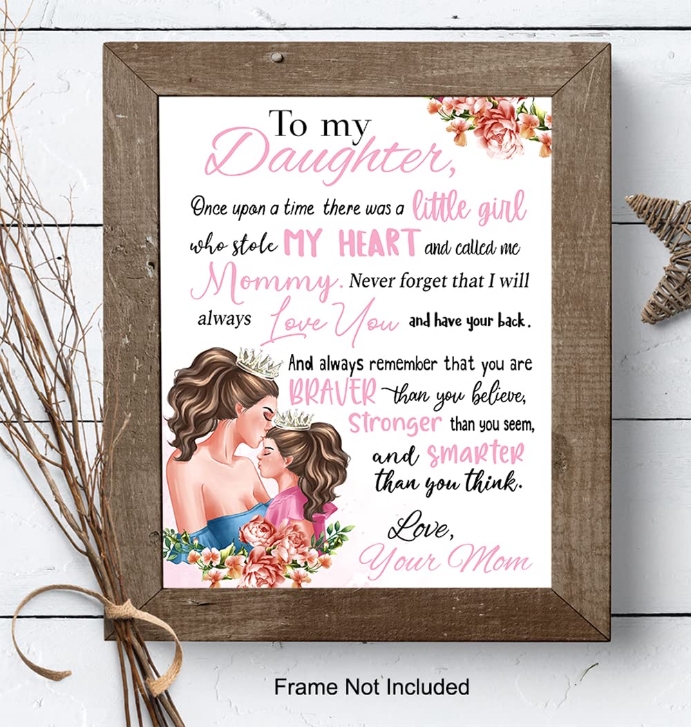 Girls Bedroom Decor - Personalized Gifts for Daughter - Pink Nursery Wall Art - Toddler & Little Girl Room Decor - Cute Baby Girl Nursery Ideas - Perfect for Birthday, Christmas & Room Makeover