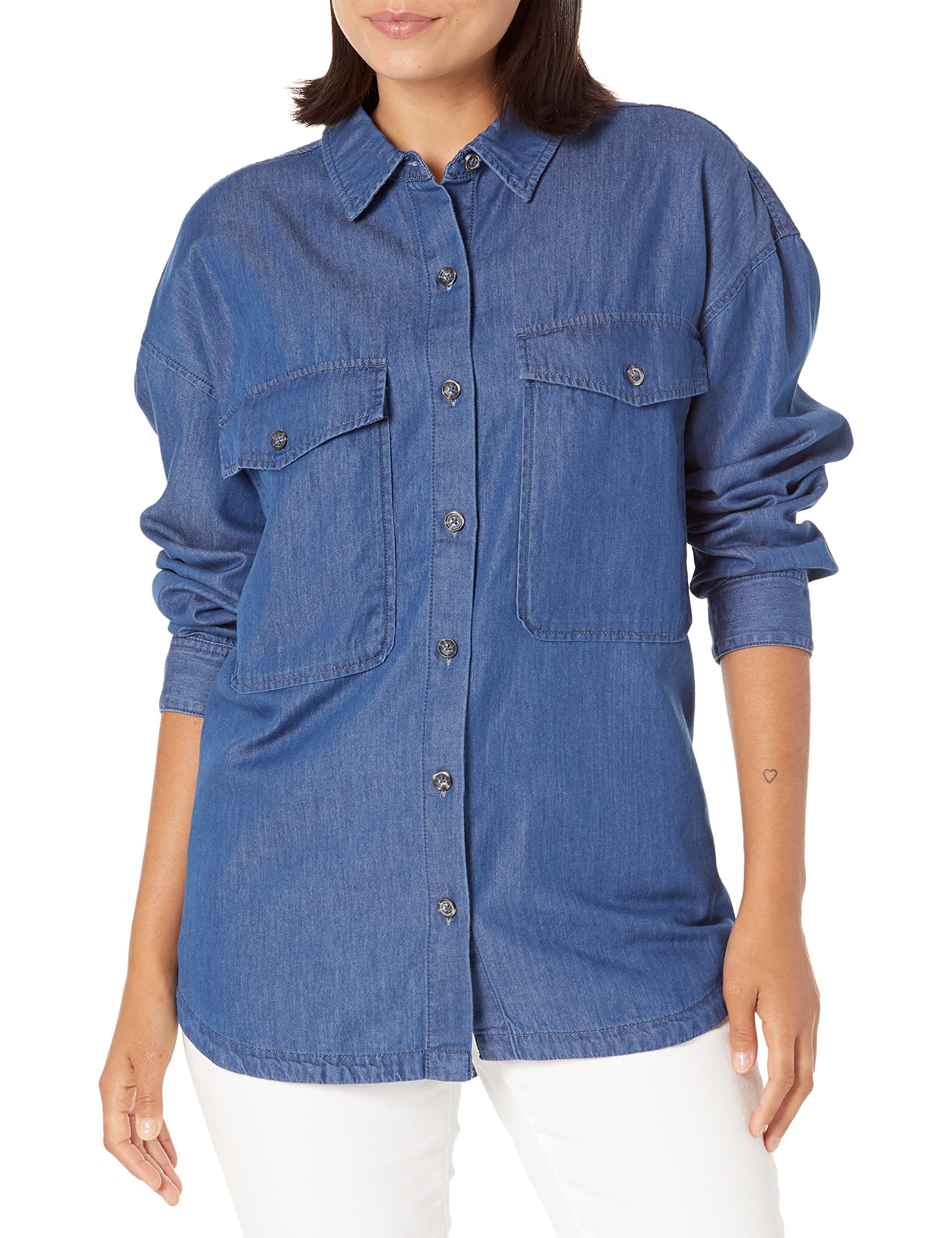UGG Women's Kimya Long Sleeve Shirt | Soft Cotton Casual Top for Everyday Wear | Perfect for Work, Weekend & Layering