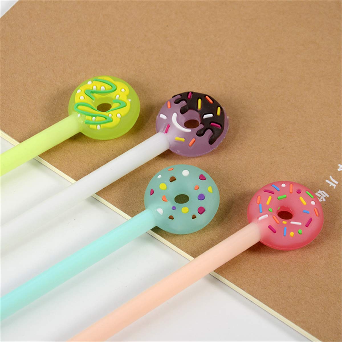 Original Fashion Designed Gel Pens - Cute Cartoon Doughnut-Shaped Ballpoint Pens, Creative Stationery & Office Supplies (6-Pack) for School, Work & Gift Giving