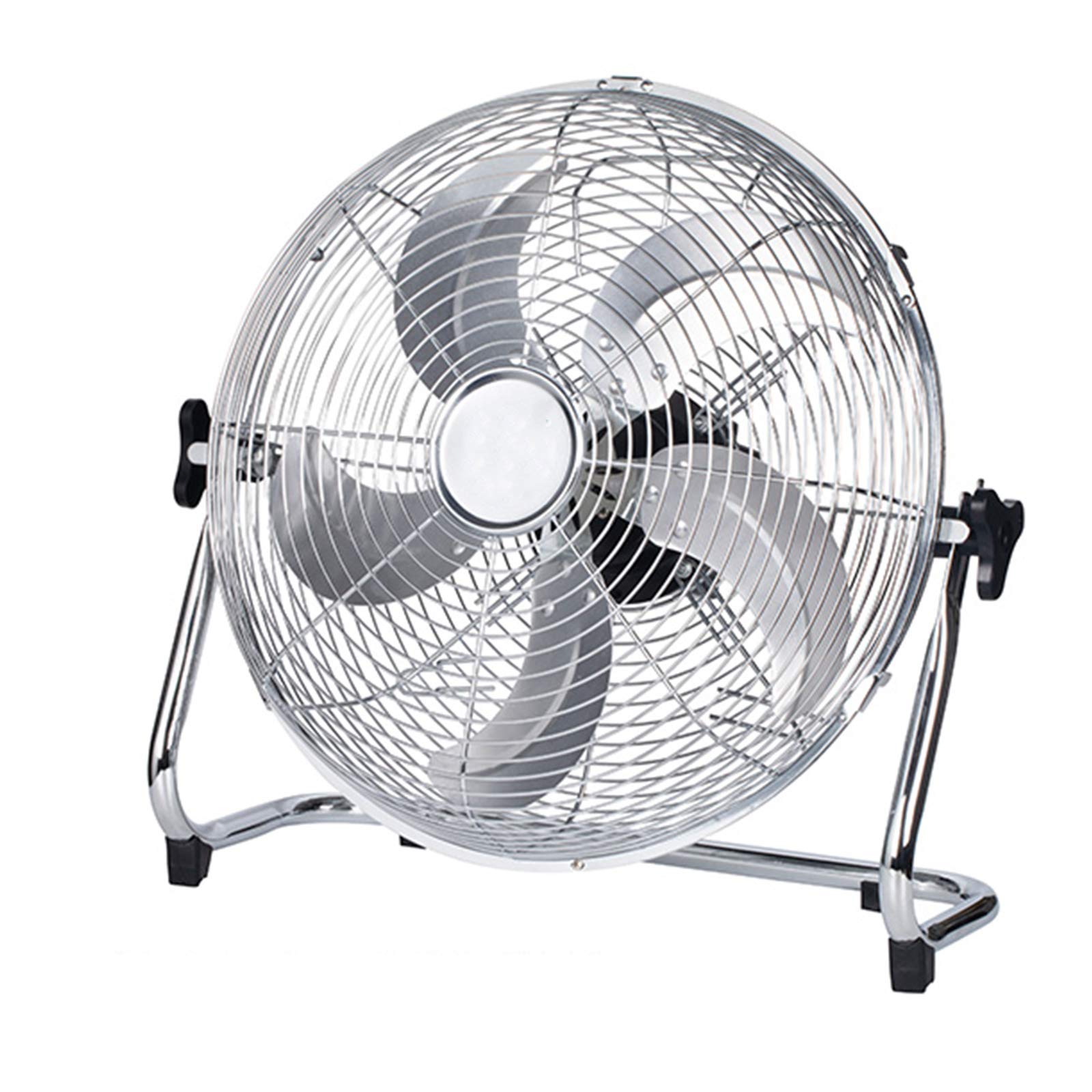 NBSY Industrial Floor Fan with Extended Power Cord - 4 Speed Settings, Strong Wind, Space Saving & Easy to Move - Anti-Leakage Design (Silver White) - Perfect for Patio, Warehouse, Workshop & Home Cooling