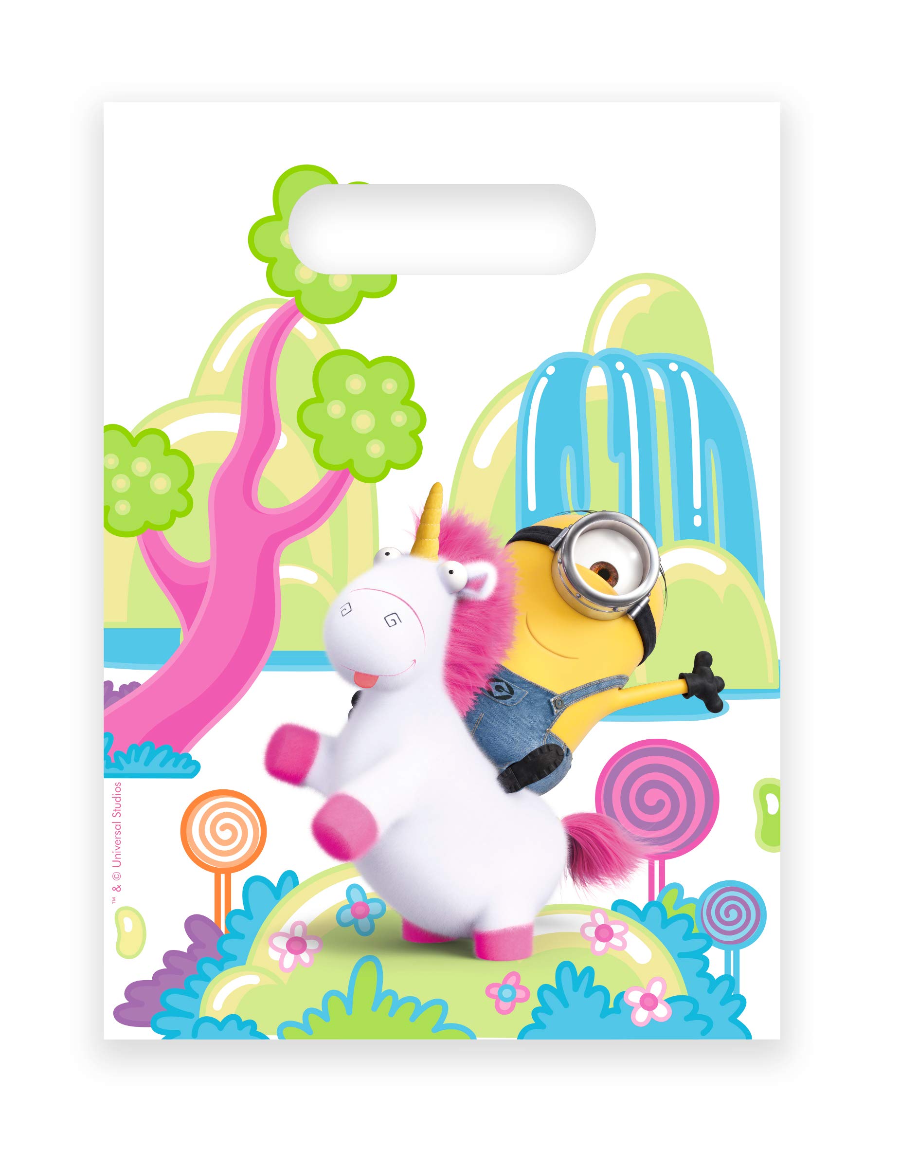 Fluffy Party Bags 6 Pack - Colorful Gift Bags for Birthday Party Favors, Baby Showers & Wedding Celebrations