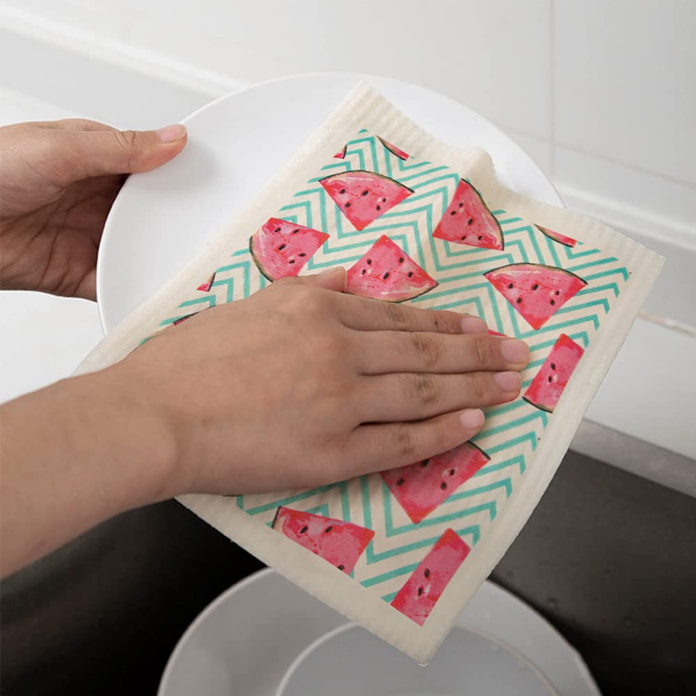 Reusable Swedish Dishcloths - 6 Pack Kitchen Cleaning Cloths for Dishes & Countertops