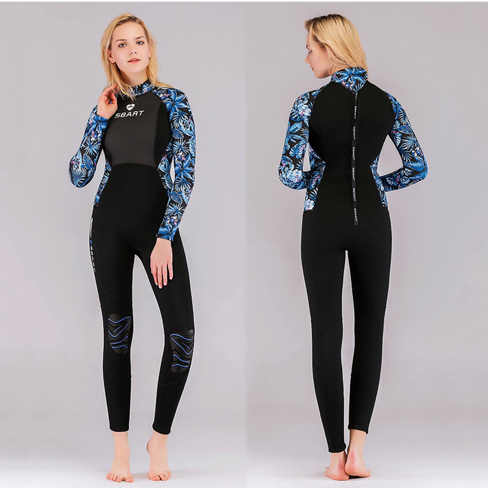 3mm Neoprene Wetsuit for Women - Full Body Scuba Diving Suit with Long Sleeves & Back Zip - Warm Waterproof Surfing & Swimming Gear for Snorkeling, Kayaking & Water Sports