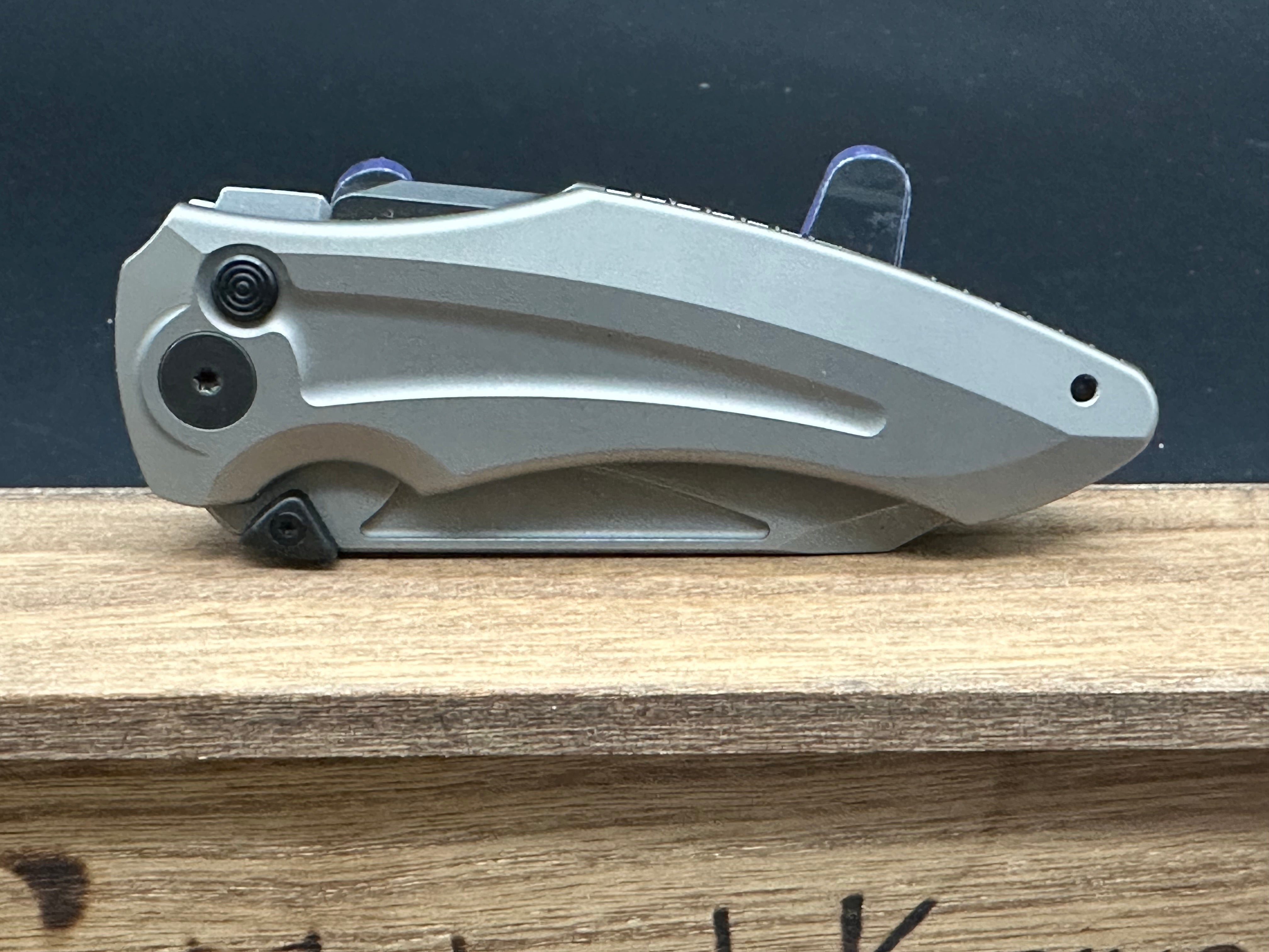 Jake Hoback Sumo Button Lock Folding Knife - Titanium Handle, Premium EDC Pocket Knife for Outdoor, Camping & Everyday Carry