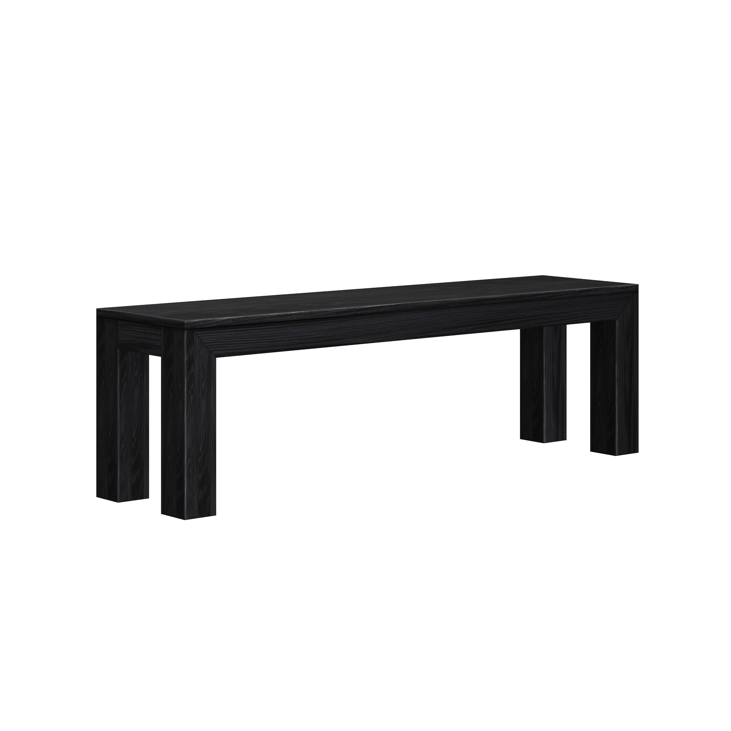 60 Inch Solid Wood Dining Bench for Kitchen & Dining Room - Black Wirebrush Finish - Fits 72 Inch Tables - Indoor/Outdoor Entryway & Patio Seating