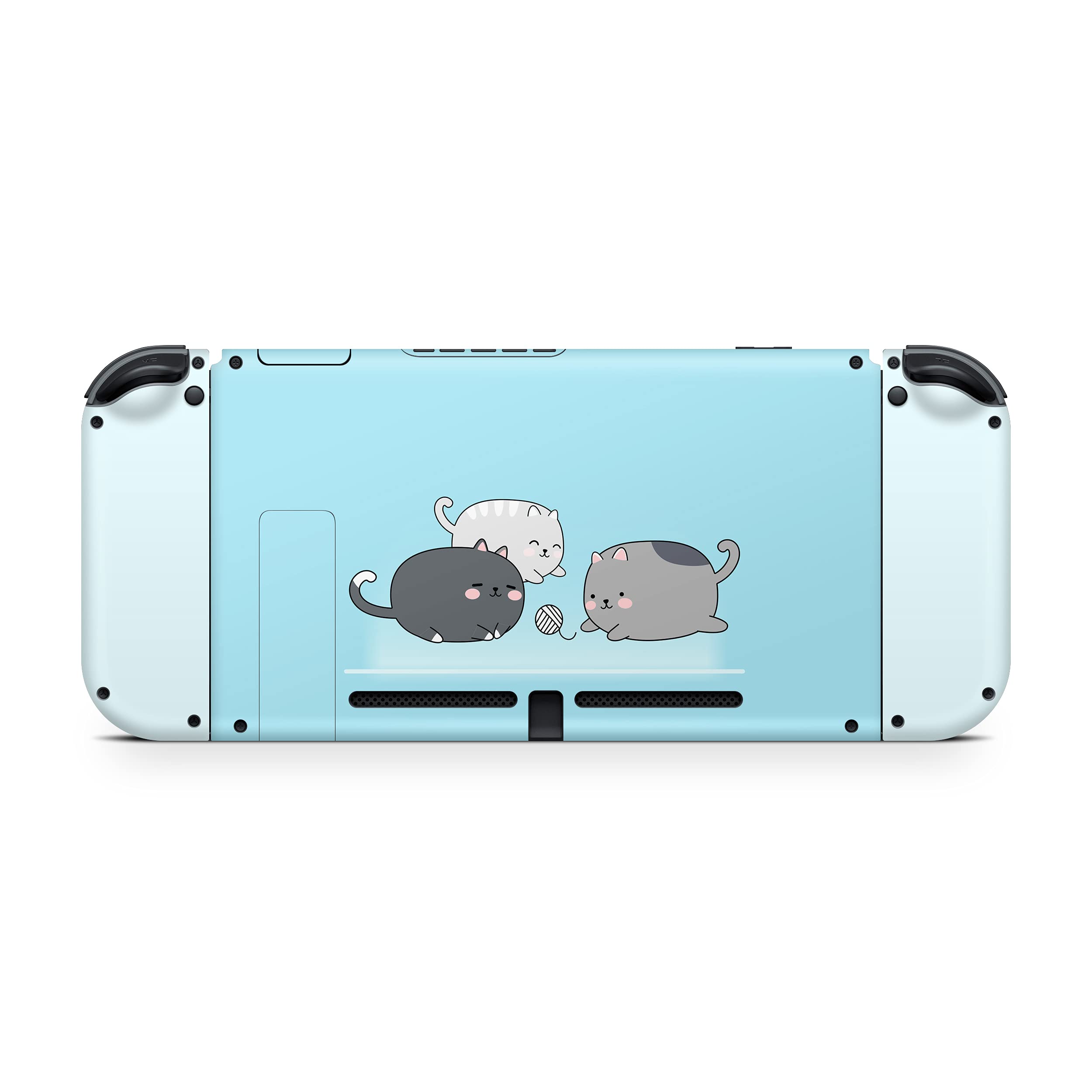 Premium 3M Vinyl Kawaii Cats Full Wrap Decal Skin for Nintendo Switch - Cute Protective Cover with Adhesive Stickers | Perfect for Gaming, Travel & Home Decor