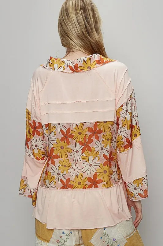 Beachy Boho Raglan Sleeve Shirt for Women | Flowy Casual Tops | Perfect for Summer Vacations, Beach Trips & Music Festivals
