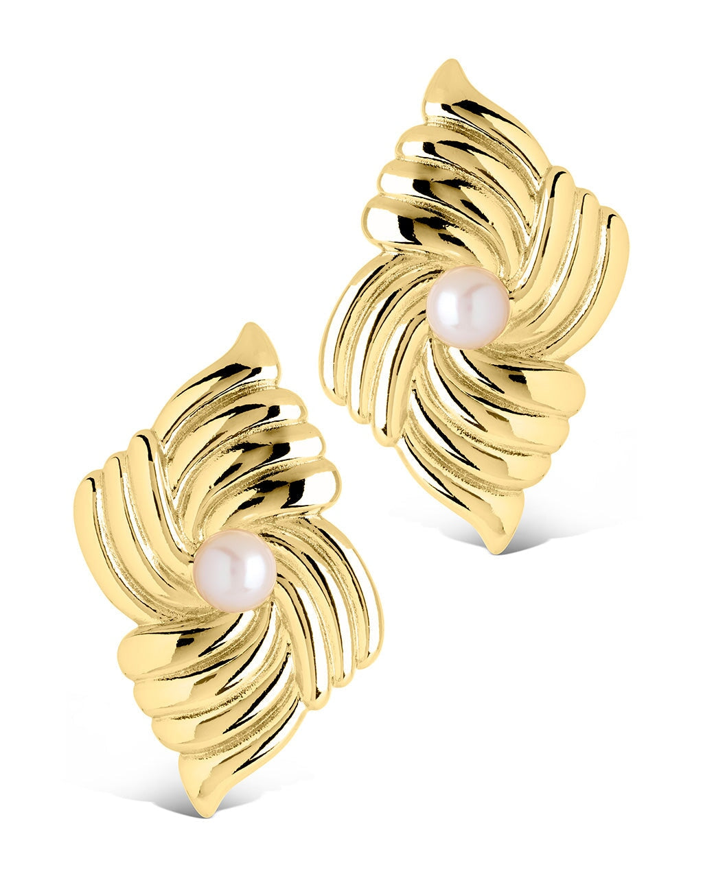 Fantaise Pearl Statement Stud Earrings for Women - Elegant Fashion Jewelry Gift for Birthday, Anniversary & Wedding | Perfect for Parties, Office & Special Occasions