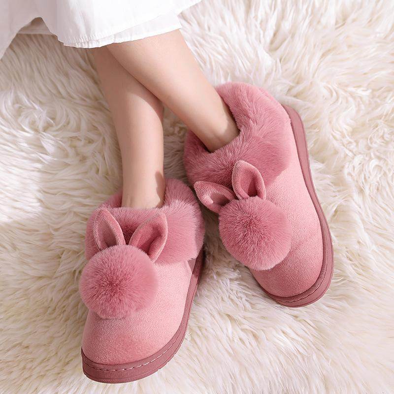 Soft Plush Bunny Slippers for Women & Girls - Cozy Non-Slip Indoor/Outdoor House Shoes - Perfect Gift for Christmas, Birthday & Valentine's Day