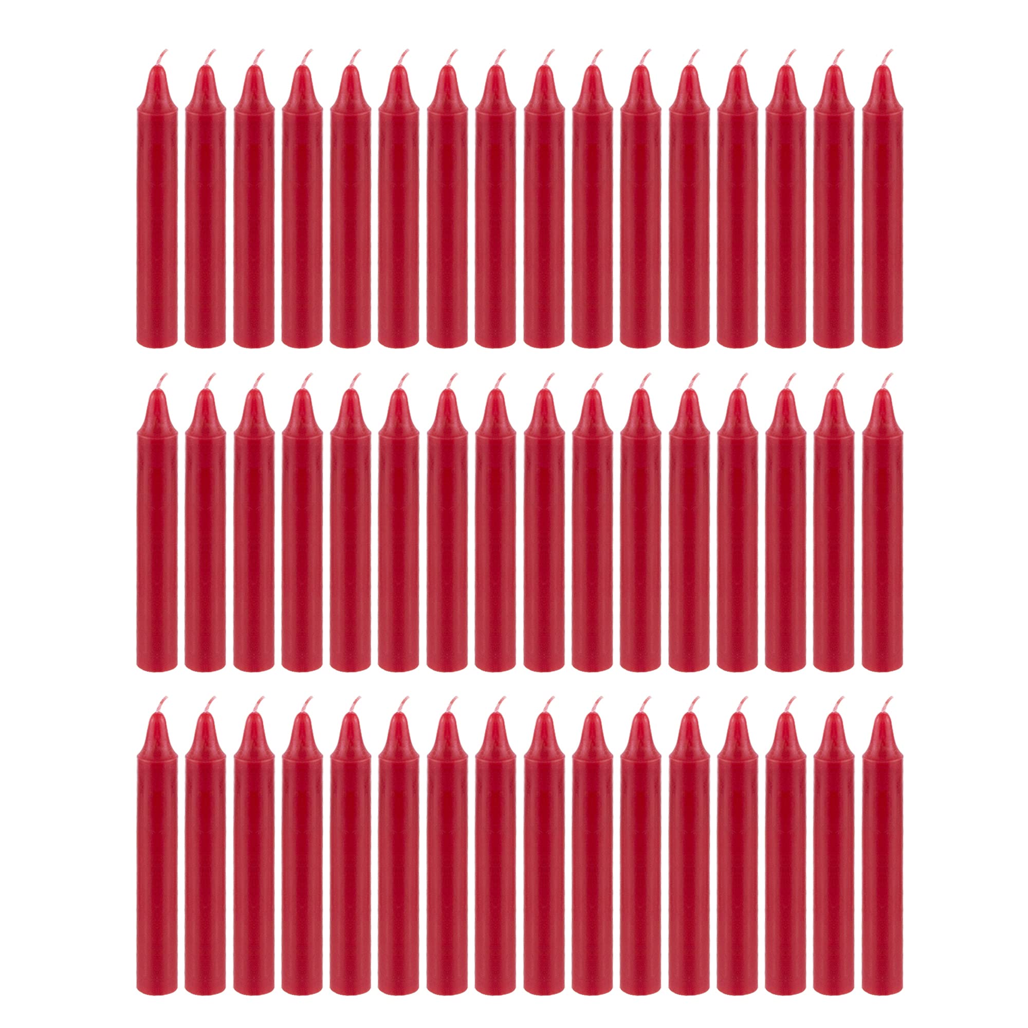 Premium Unscented Red Taper Candles - 48 Pack of 5