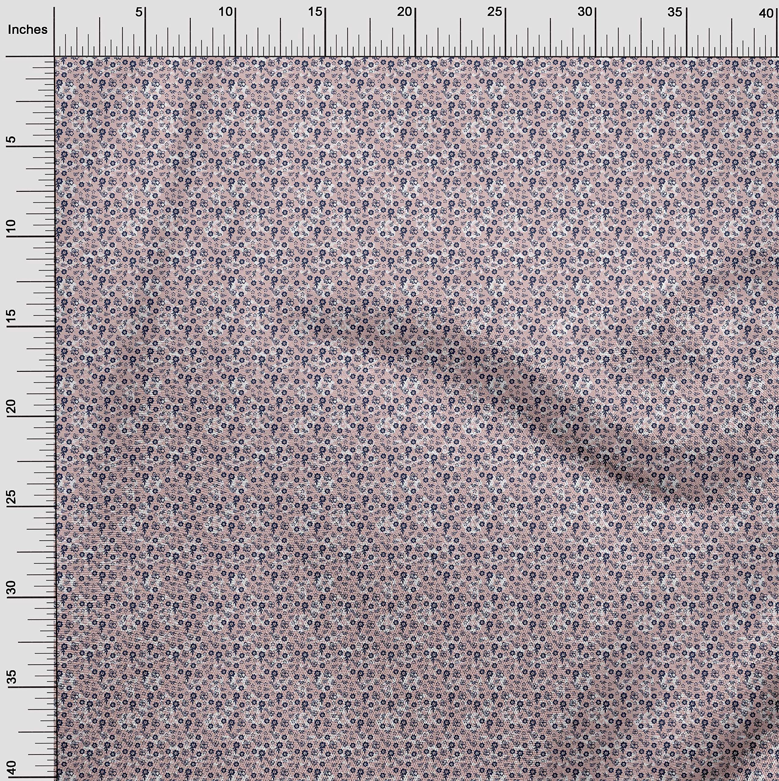 oneOone Cotton Poplin Light Pink Floral Ditsy Dress Fabric - 42 Inch Wide by The Yard | Perfect for Summer Dresses, DIY Sewing Projects & Home Decor