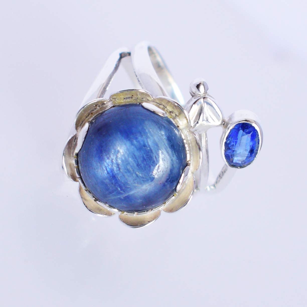 Kyanite & Blue Quartz 925 Sterling Silver Ring - Handmade Jewelry for Women - Elegant Birthday Gift for Her - Perfect for Weddings, Anniversaries & Special Occasions