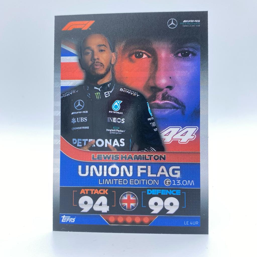 Lewis Hamilton Union Flag #LE4UR Turbo Attax 2022 Trading Card - Perfect for F1 Collectors, Gift Ideas & Sports Memorabilia Enthusiasts