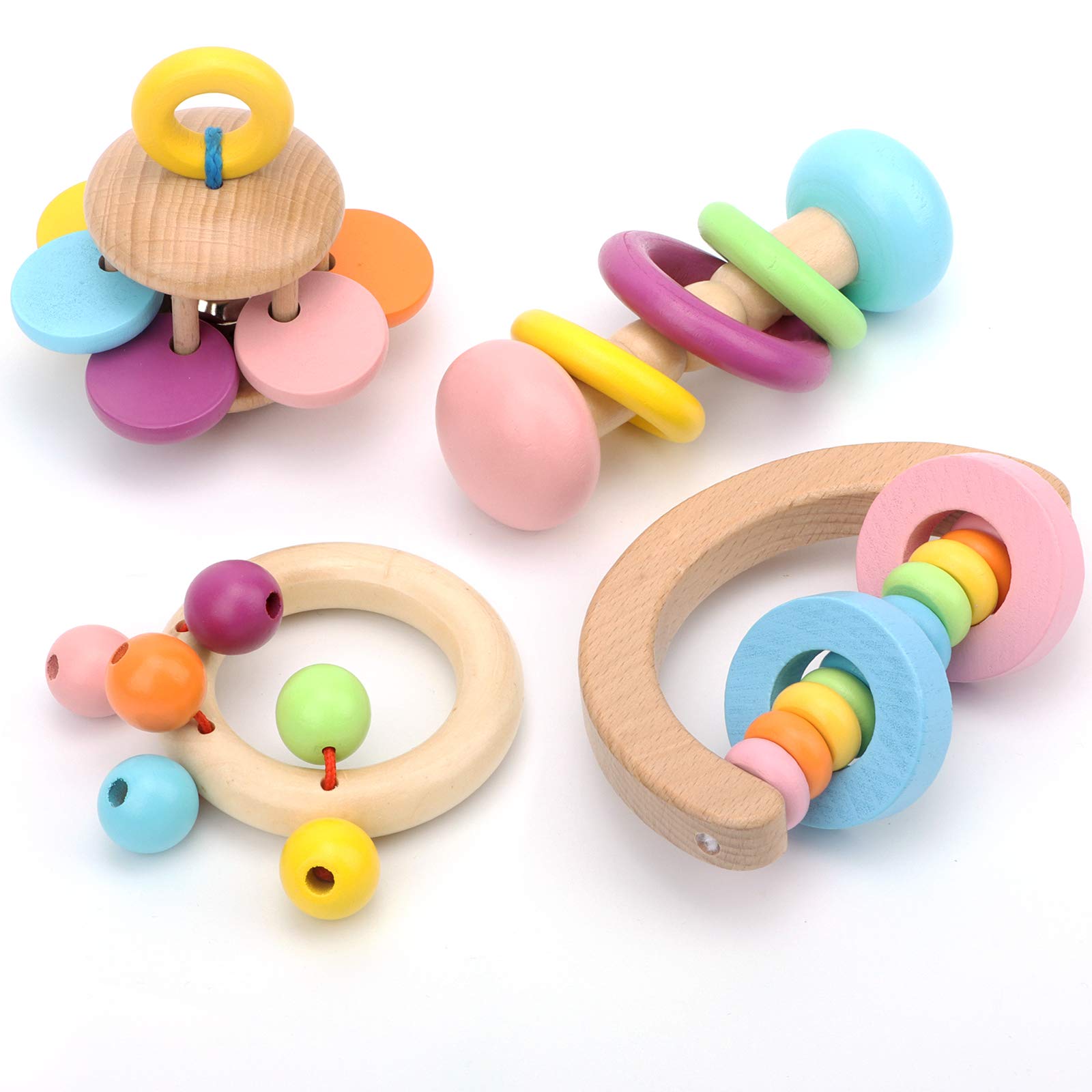 4 Pack Large Bird Toys for Parrots - Interactive Handheld Chew Toys for Macaws, Cockatoos & African Greys - Perfect for Playtime, Training & Enrichment