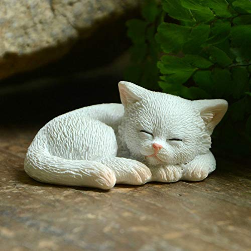 Miniature Fairy Garden Cat Figurine - Cute Love Book Cat Statue for Home Decor, Fairy Garden Accessories, and Gift Ideas | Perfect for Indoor Plant Displays, Bookshelf Decor, and Whimsical Garden Scenes