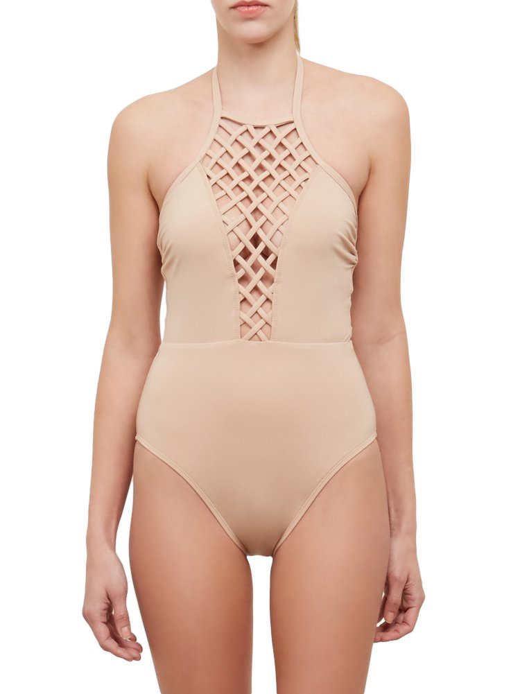 Kenneth Cole Women's High Neck Strappy Halter One Piece Swimsuit - Sexy Bathing Suit for Beach, Pool & Vacation | Comfortable Swimwear for Summer & Water Sports