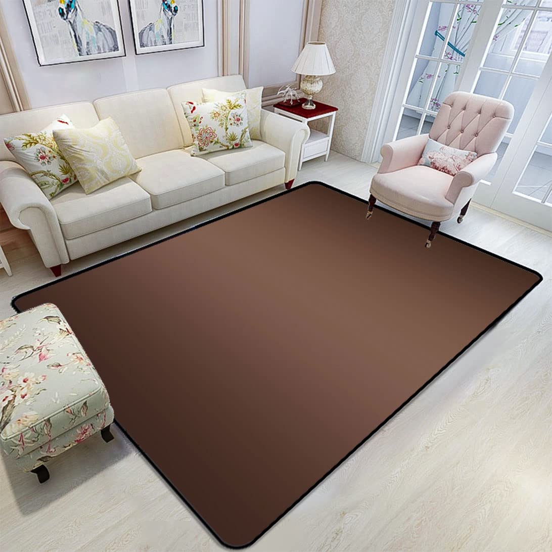 Non-Slip 5' x 7' Brown Indoor Floor Carpet - Soft Area Rug for Living Room, Bedroom & Dining Room - Modern Apartment Decor with Inspired Pattern - Perfect for Kids Room, Home Decor & Cozy Spaces