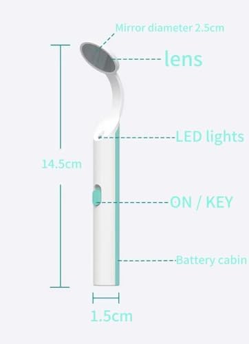LED Dental Mirror with Light - Anti-Fog Teeth Inspection Tool for Dentists & Home Oral Care | Perfect for Plaque Removal, Dental Exams & Home Hygiene Kits