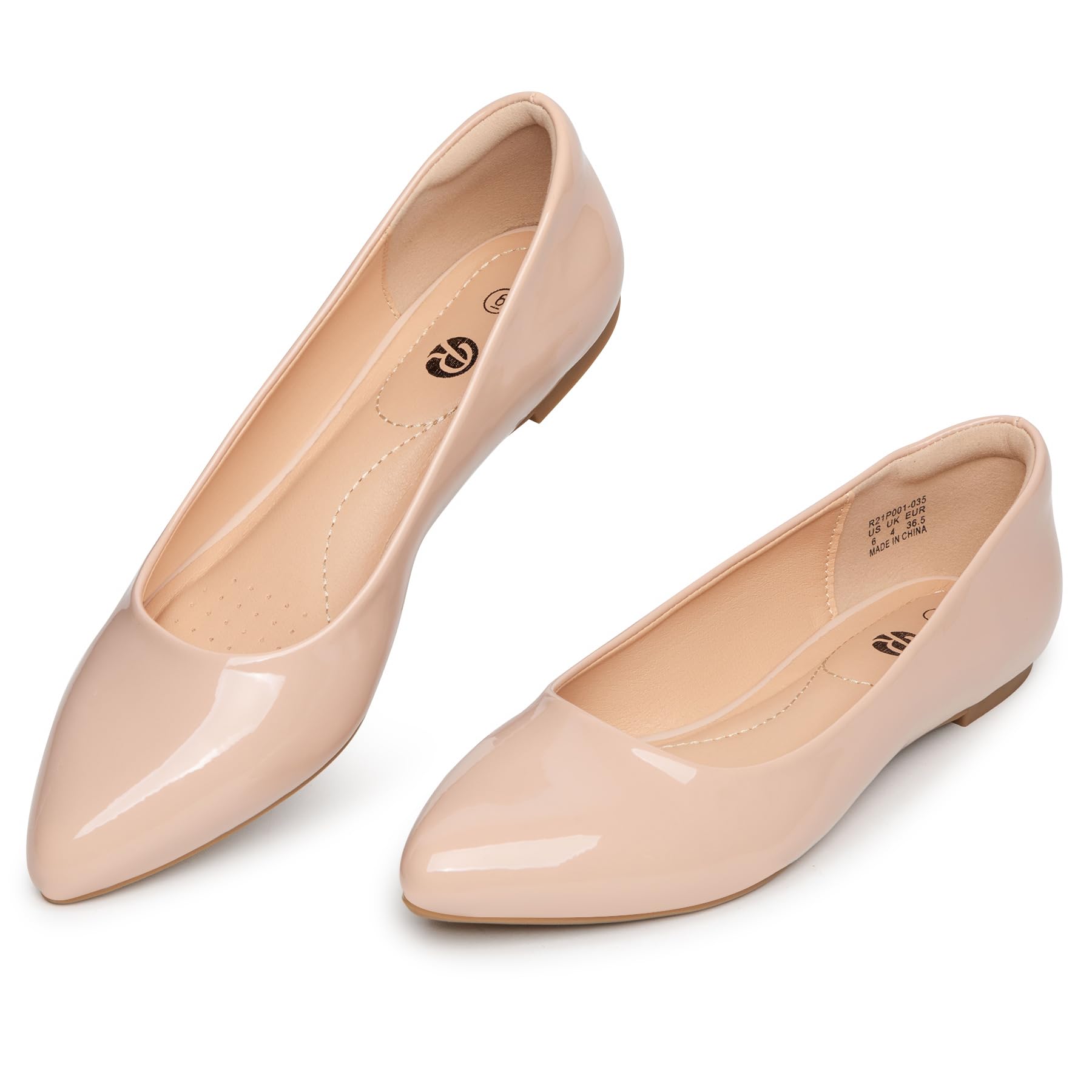 Rekayla Women's Pointed Toe Ballet Flats - Classic Slip On Comfort Shoes for Work, Office & Casual Wear | Versatile Dress Flats for Women | Perfect for Daily Commute, Business Meetings & Social Events