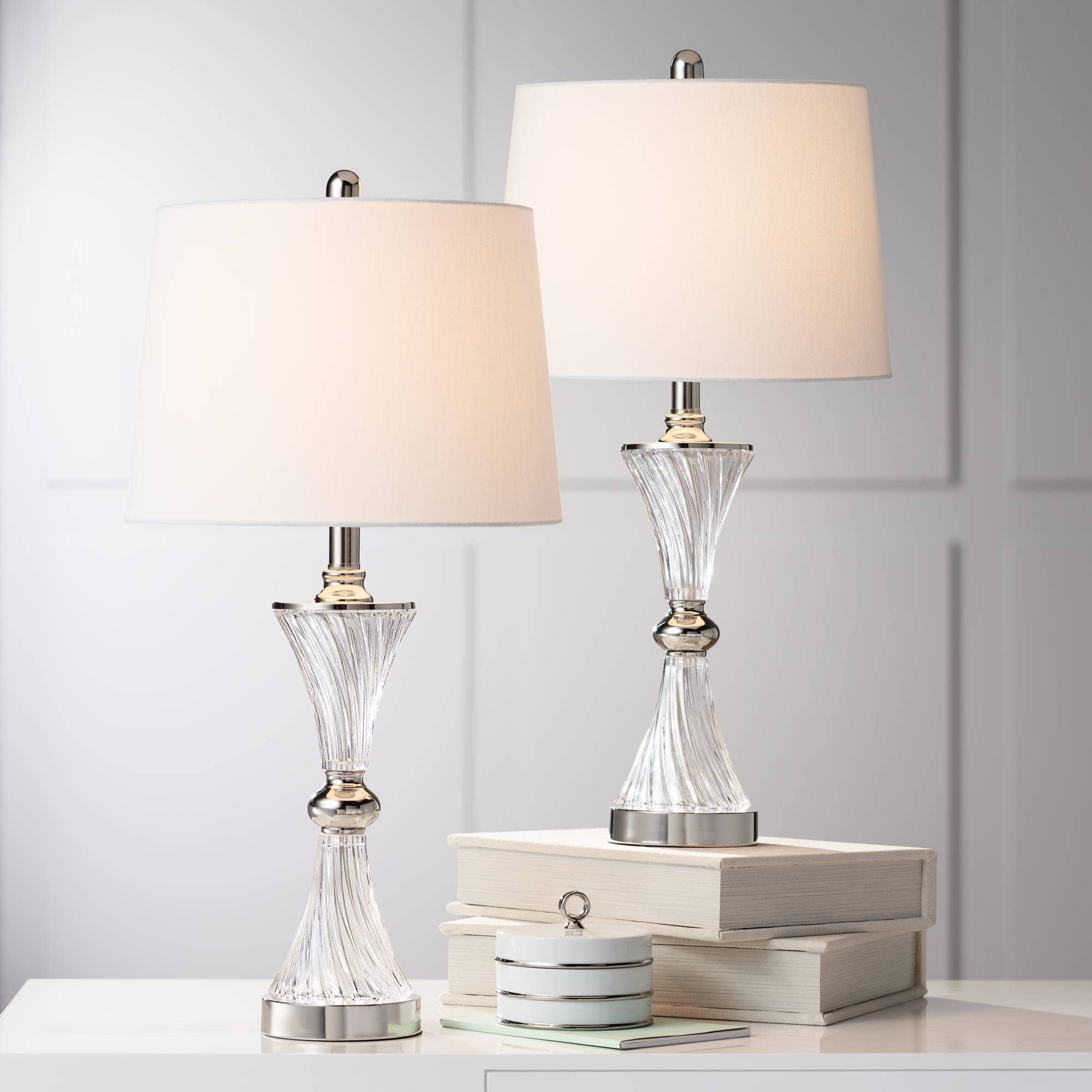 Regency Hill Luca Modern Table Lamps Set of 2 - 25.5