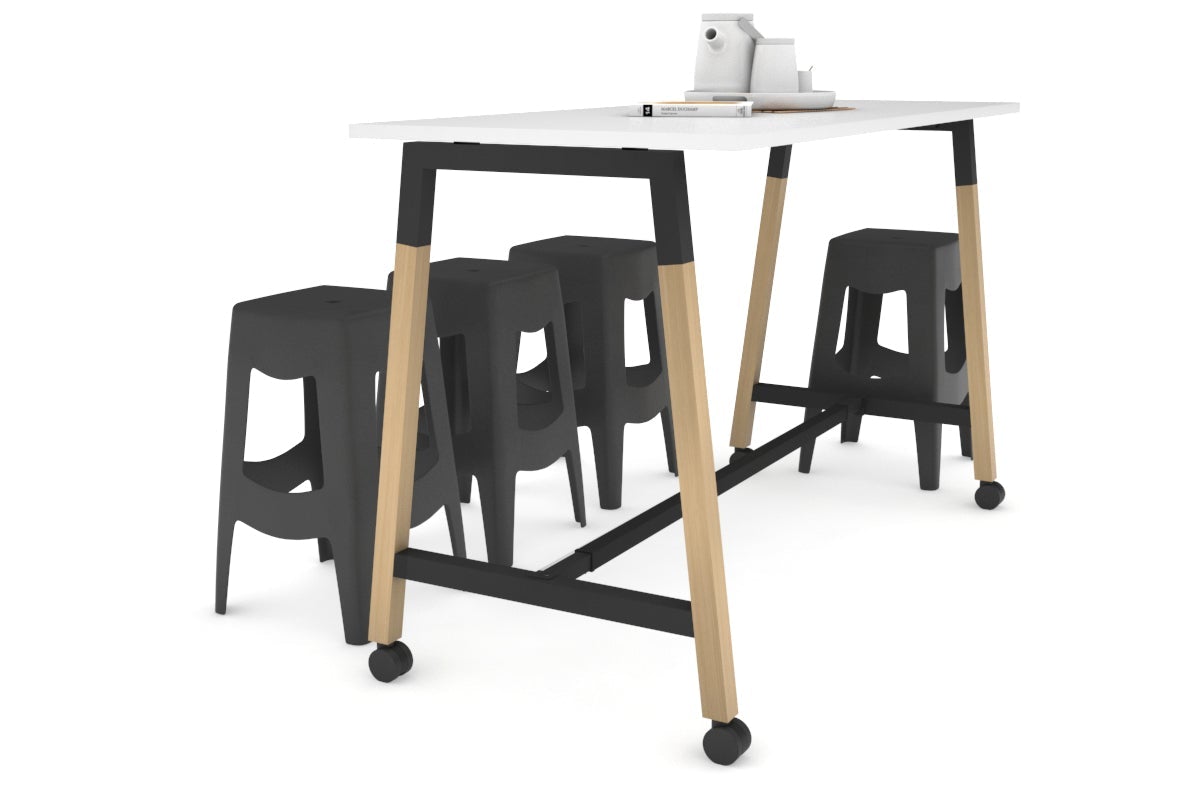 Quadro A Legs Counter Table with Wood Legs and Cross Beam - 925H [1600L x 700W] - Perfect for Restaurant, Bar, and Commercial Kitchen Countertops