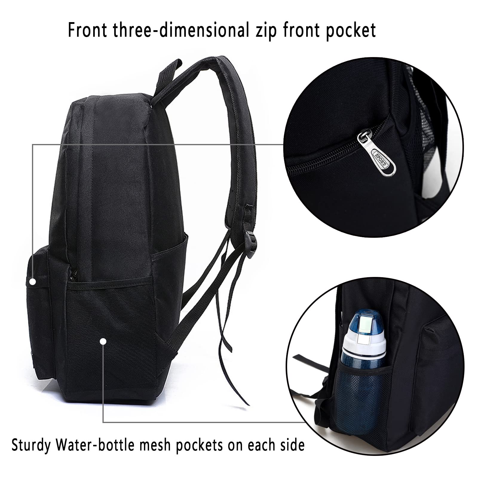 Gothic Moon Backpack - Classic Canvas School Bookbag for Teens & Kids | Stylish Dark Aesthetic Backpack for School, Travel & Everyday Use