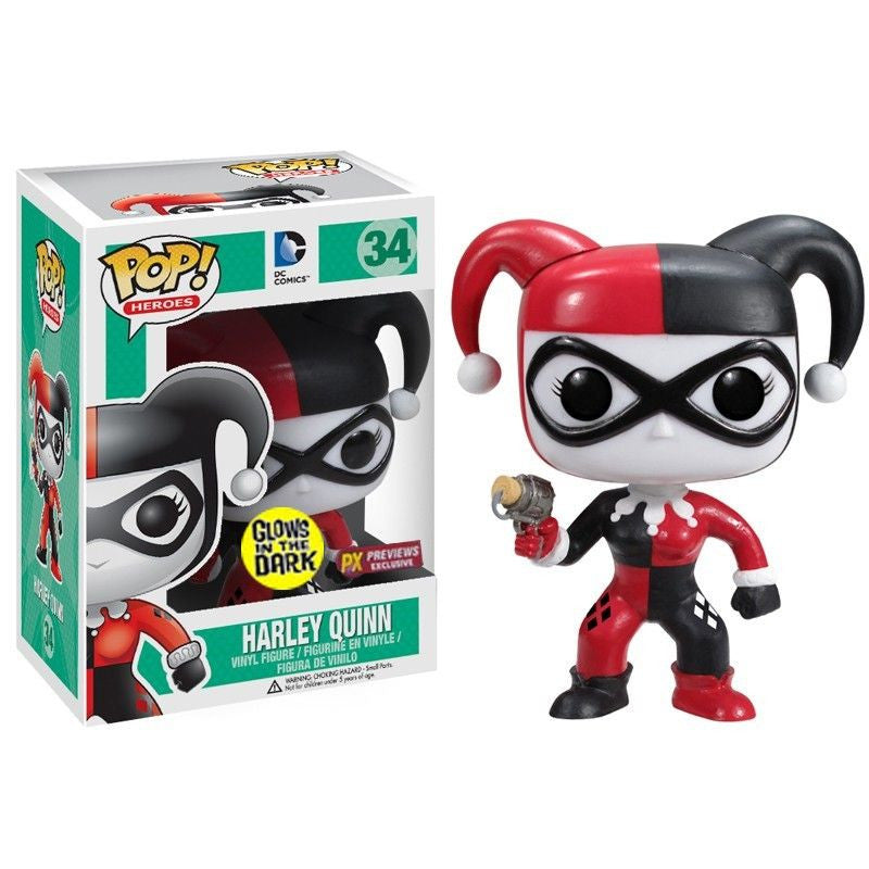 DC Universe Pop! Vinyl Figure - Glow in The Dark Harley Quinn Collectible [Previews Exclusive] - Perfect for Comic Book Fans, DC Collectors & Night Light Display