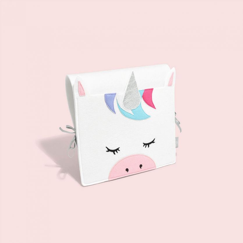 Lola The Unicorn Bed Pocket Organizer - Cute Unicorn-Themed Storage for Books, Toys & Essentials - Perfect for Kids Bedroom, Dorm Room & Sleepovers