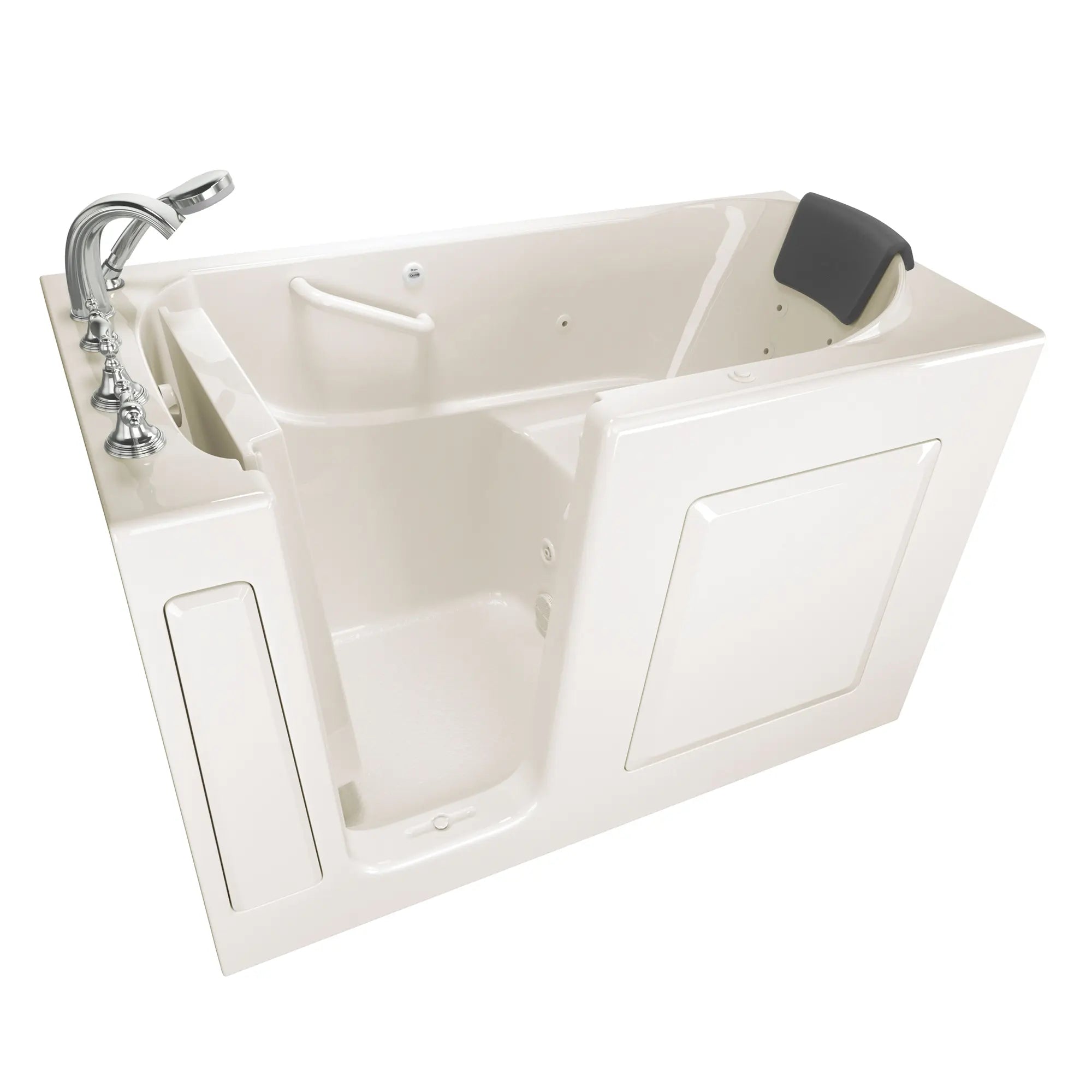 Premium 30 x 60 Inch Gelcoat Walk-In Bathtub with Whirlpool System - Left Hand Drain & Faucet - Ideal for Elderly & Accessible Bathing, Spa Relaxation at Home