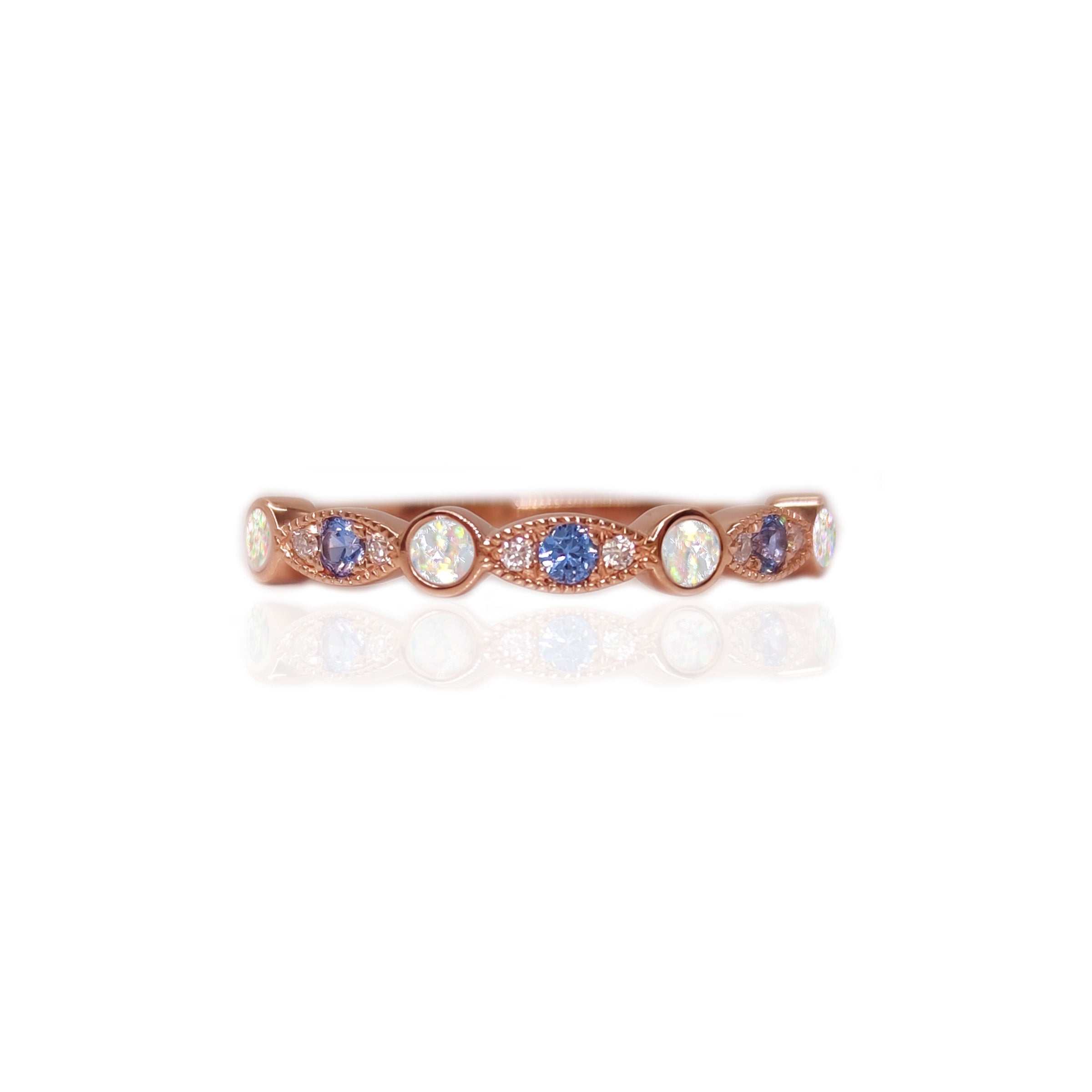 NurtureGlow Solid Gold Birthstone Stackable Ring for Ashes - Perfect Memorial Jewelry for Loved Ones | Elegant Stackable Rings for Everyday Wear or Special Occasions