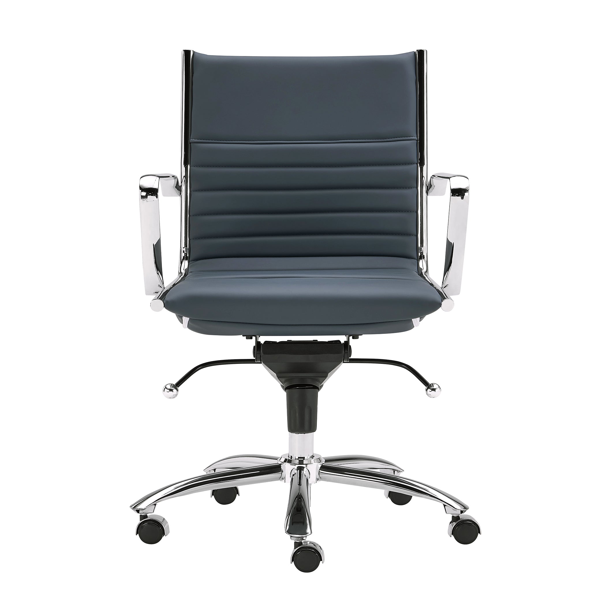 Dirk Low Back Office Chair with Chromed Steel Base - Ergonomic Mesh Desk Chair for Home & Office Workspaces - Perfect for Long Hours of Computer Work, Gaming, and Study Sessions
